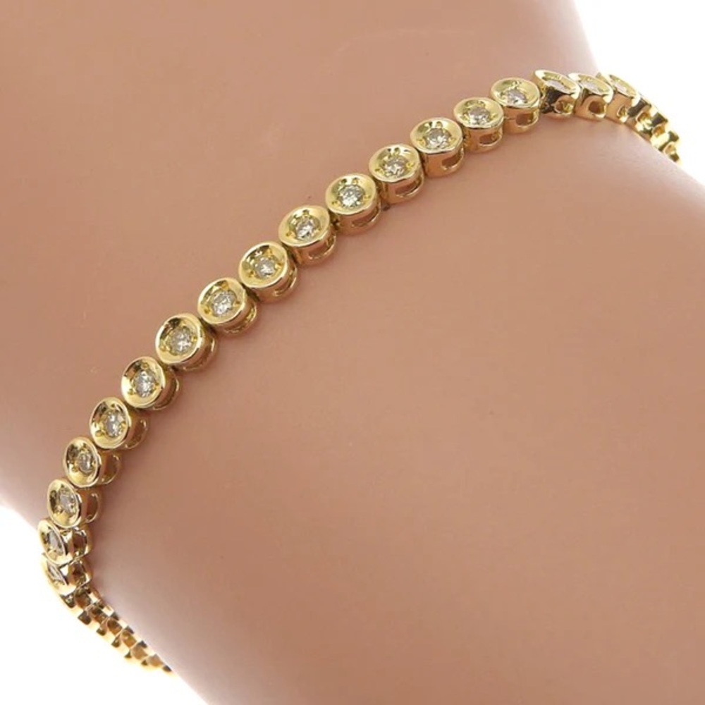 β¨ New Gold Plated bezel Tennis Bracelet β¨ - Picture 3 of 4